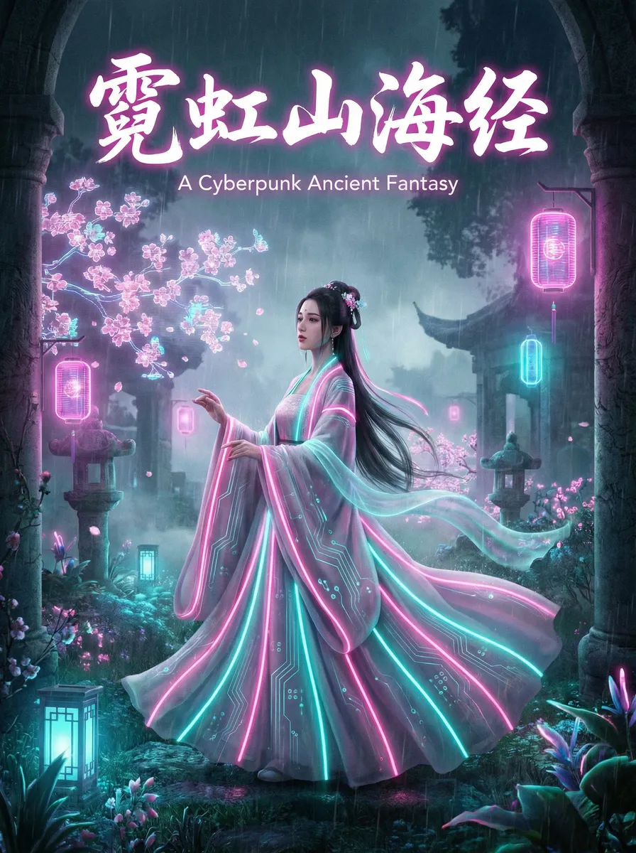 成品APP短视频推荐 古风奇缘短剧 - 霓虹山海经海报